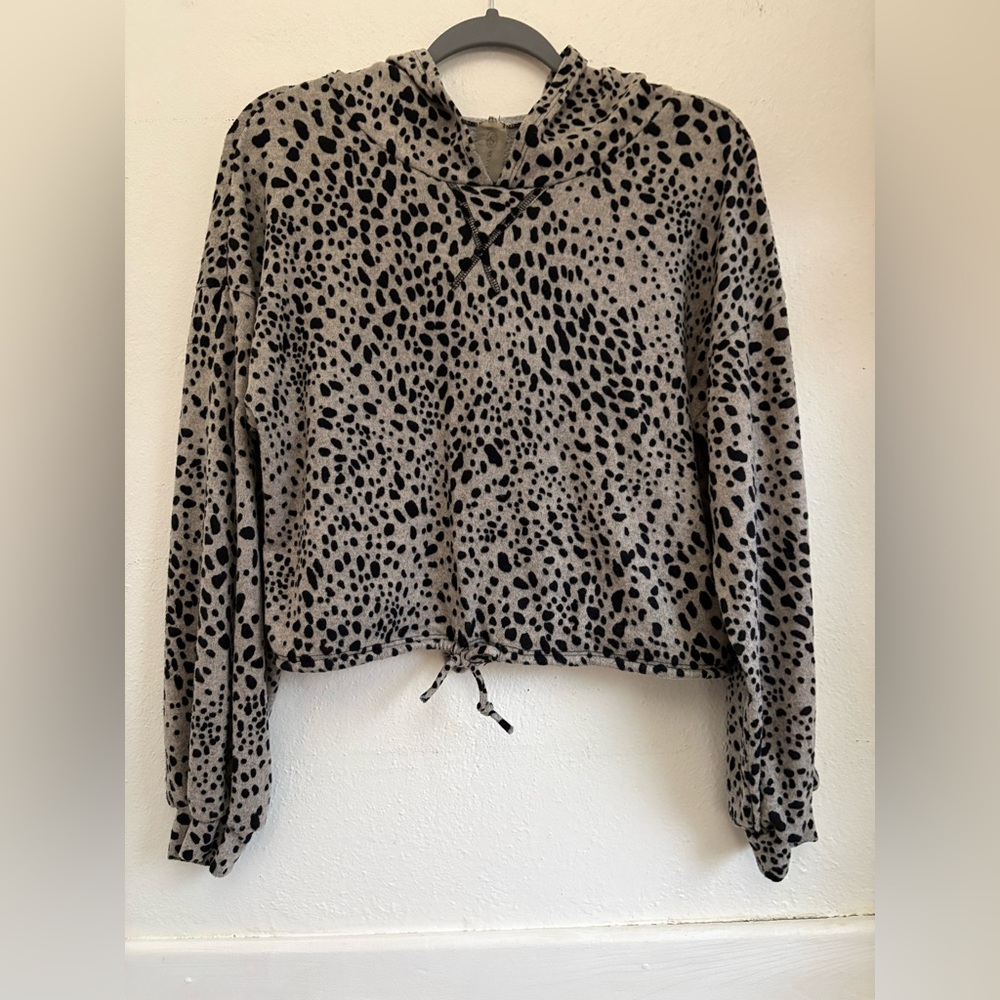 ASOS Revival Cheetah Print Crop Hoodie | Size M